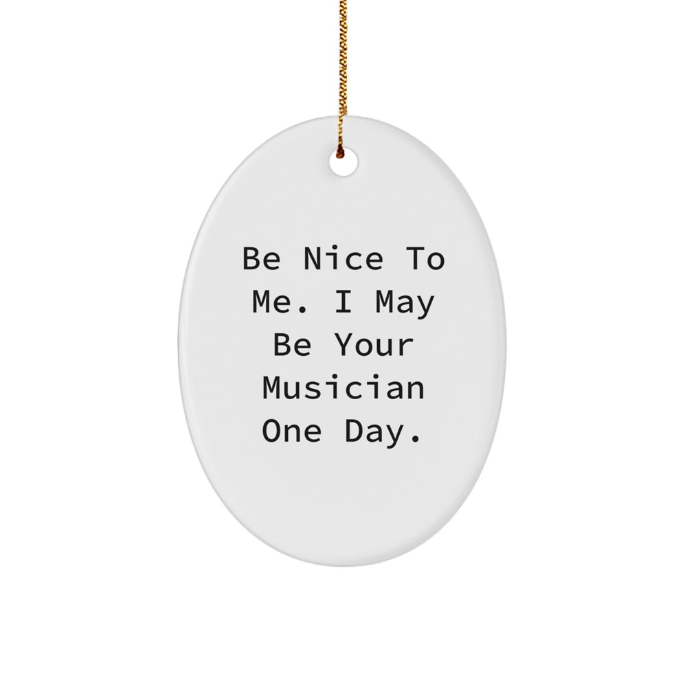 Funny Musician Oval Ornament Gifts from Friends, Gifts for Musicians, Christmas Unique Gifts - Image 1
