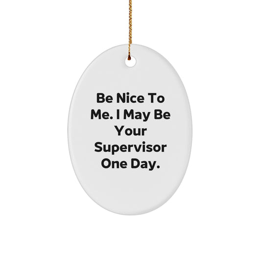 Funny Supervisor Oval Ornament Gifts from Coworkers for Supervisor Men Christmas Unique Gifts - Image 1