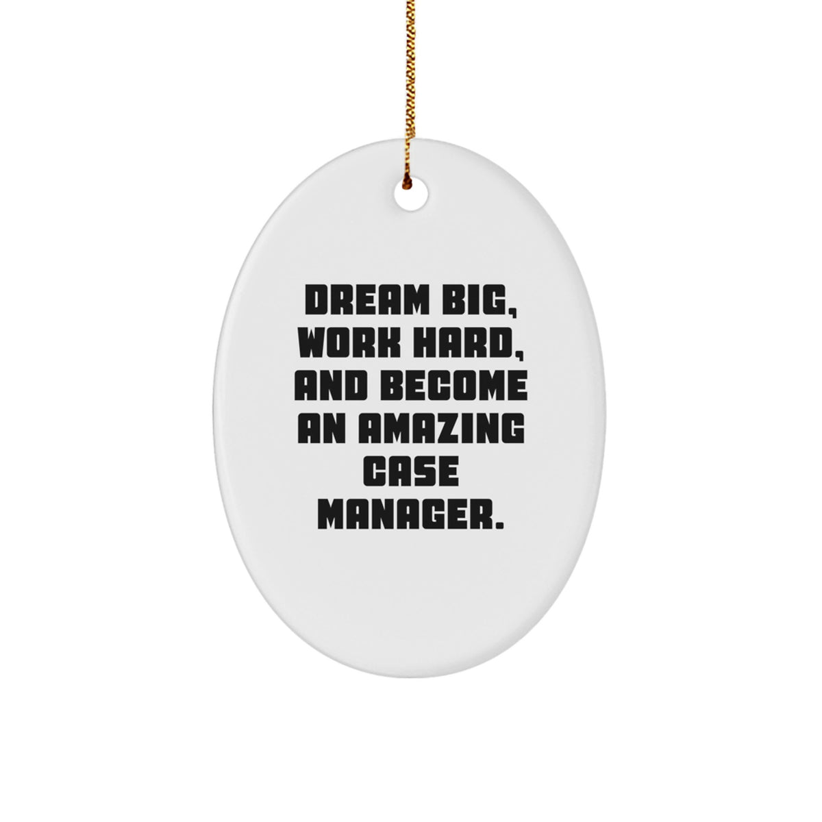Funny Case Manager Gifts for Men and Women - Oval Ornament with Dream Big Quote, Christmas Unique Gifts from Family Friends - Image 1