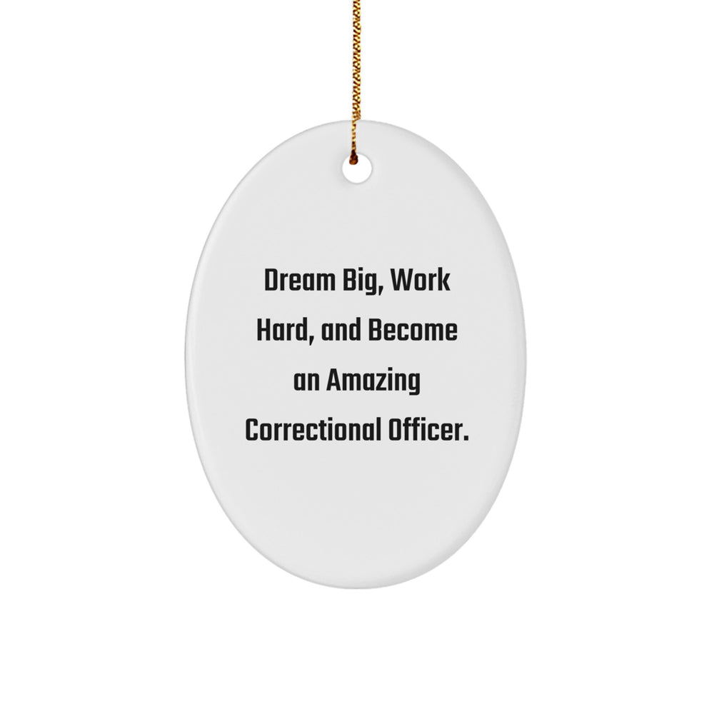 Correctional Officer Oval Ornament Gifts from Men to Correctional Officer Friends, Funny Inspirational Quote, Christmas Unique Gift for Correctional Officer Family - Image 1