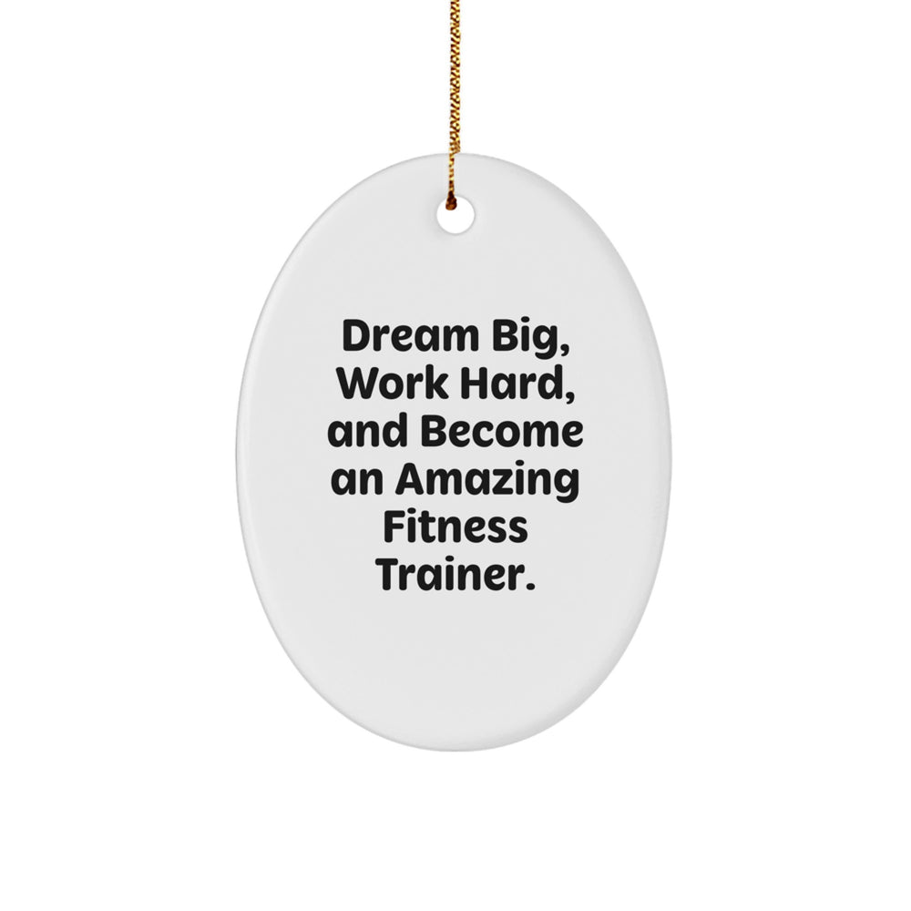 Funny Fitness Trainer Oval Ornament Gifts from Men to Friends for Christmas Unique - Image 1
