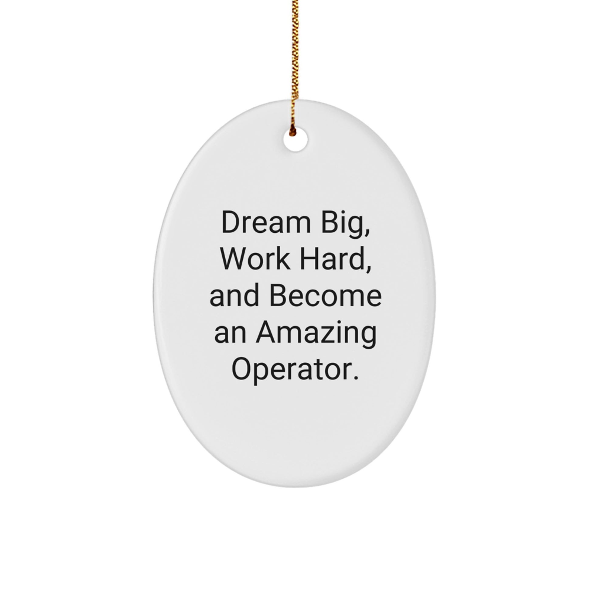 Inspirational Gifts from Men to Operator Friends for Christmas Unique Decorations Oval Ornament Dream Big Work Hard - Image 1
