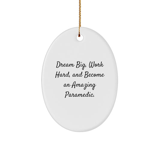 Funny Rescue Worker Oval Ornament Gifts from Men for Rescue Worker Christmas Unique Gifts - Dream Big Quote - Image 1
