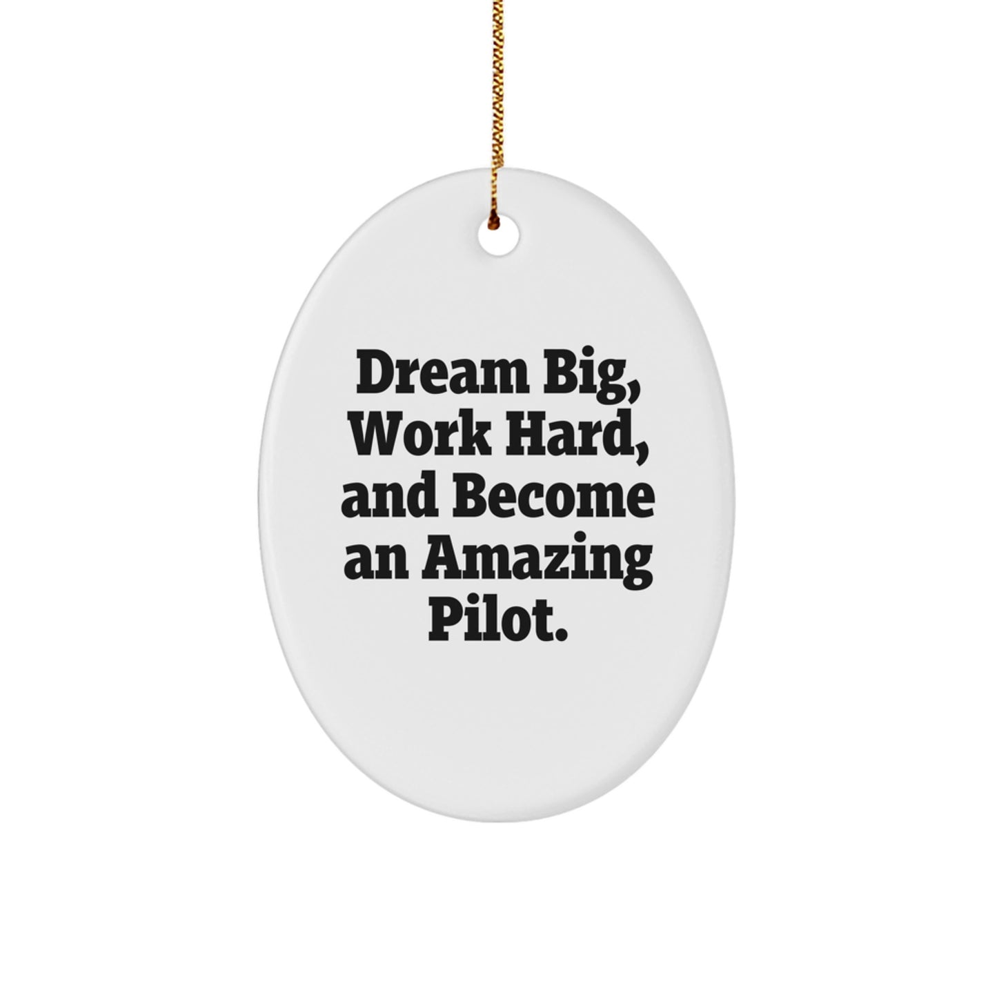 Pilot Gifts from Men to Friends, Inspirational Oval Ornament for Christmas Unique Gifts - Image 1