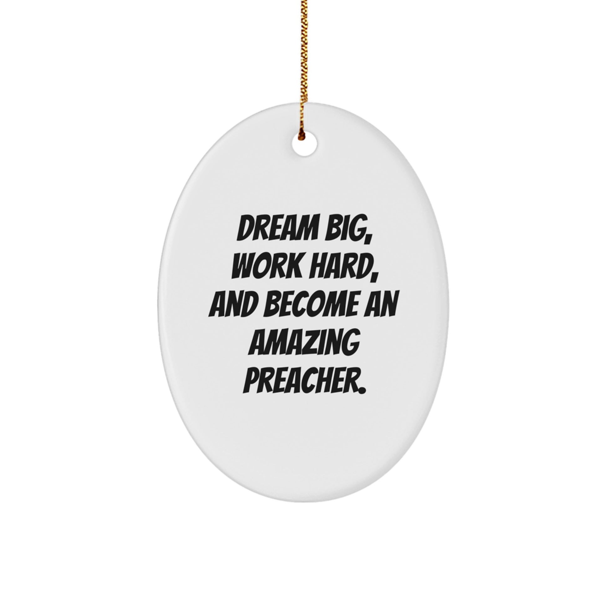 Gifts from Family, Friends, or Coworkers for Preacher - Inspirational Oval Ornament, Christmas Unique Gift for Men - Image 1