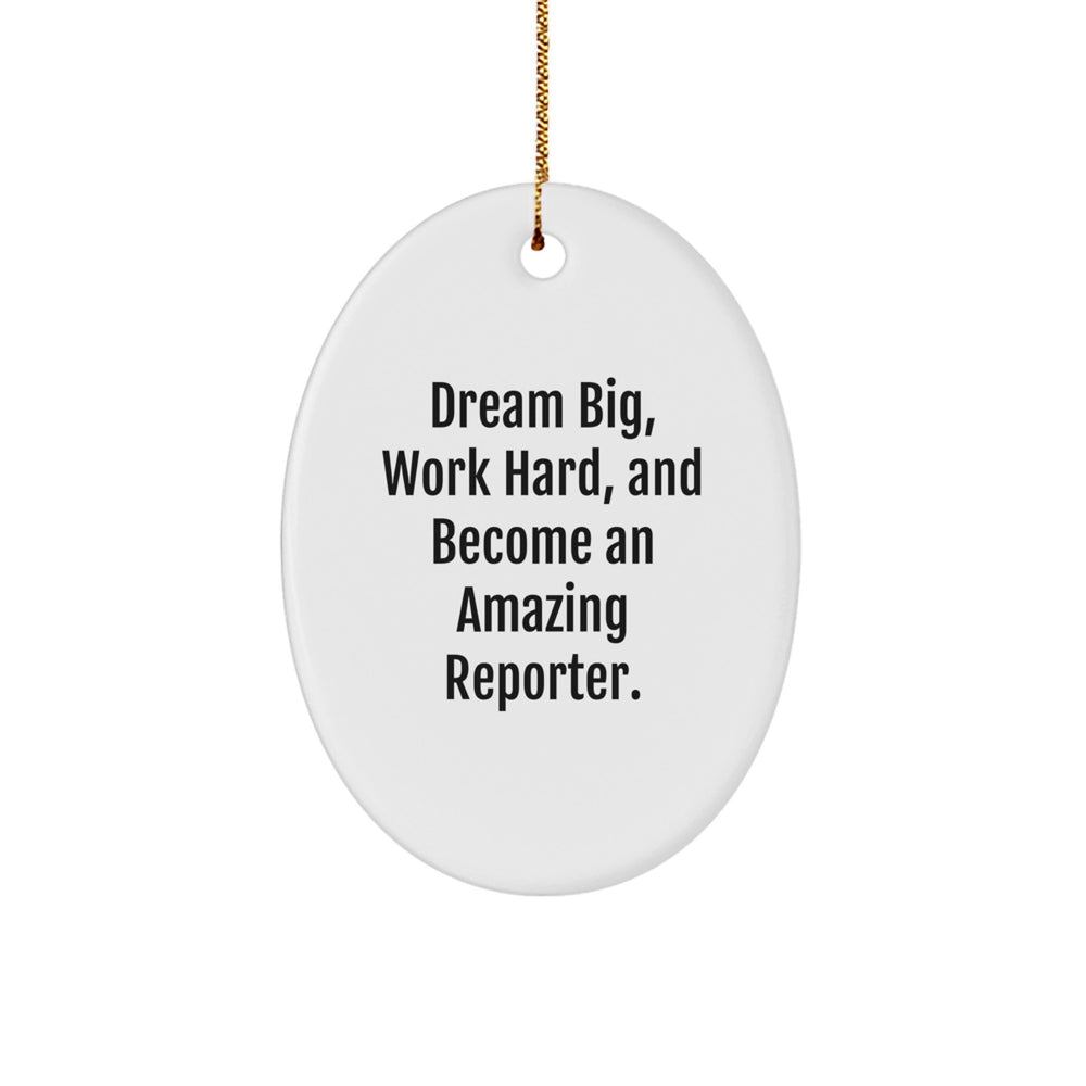 Inspirational Reporter Oval Ornament Gifts from Friends, Perfect for Christmas Unique Gifts for Reporter - Image 1