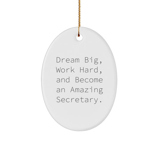 Secretary Keepsake Christmas Ornament for Him Gift Dream Big Work Hard - Image 1