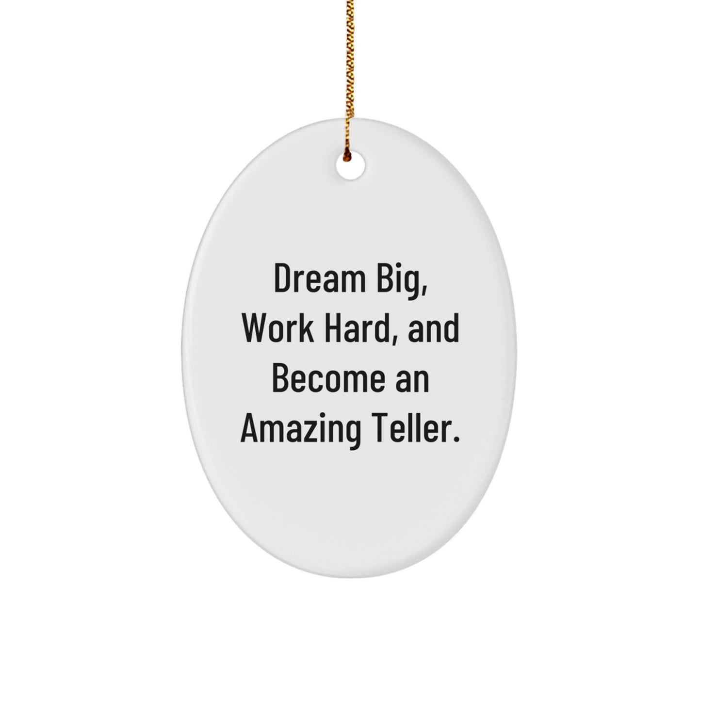 Funny Inspirational Teller Gifts from Friends for Men Oval Ornament Dream Big - Christmas Unique - Image 1