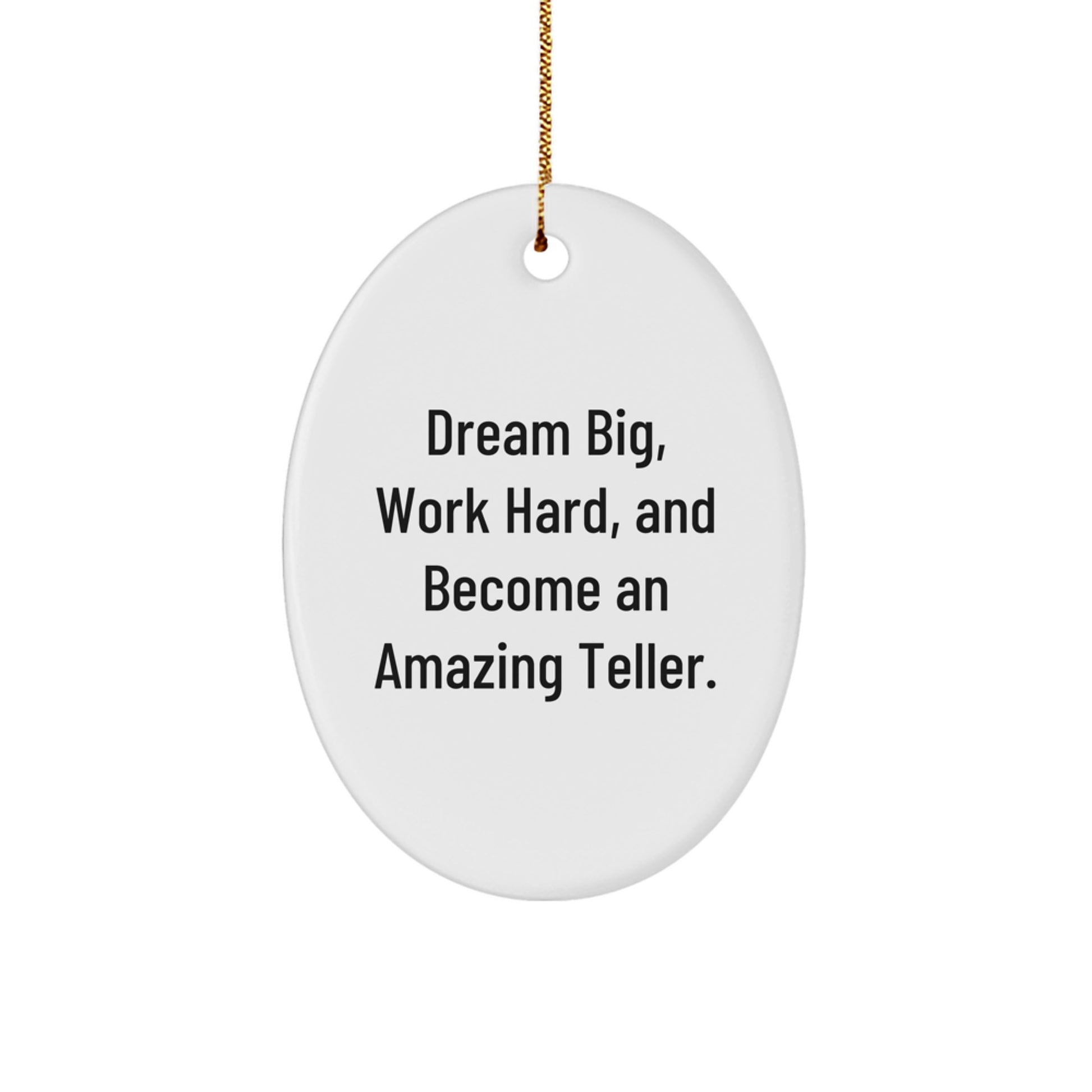 Funny Inspirational Teller Gifts from Friends for Men Oval Ornament Dream Big - Christmas Unique - Image 1