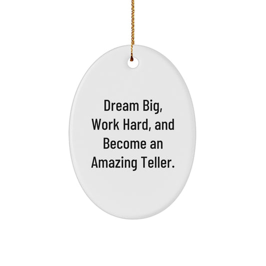 Funny Inspirational Teller Gifts from Friends for Men Oval Ornament Dream Big - Christmas Unique - Image 1