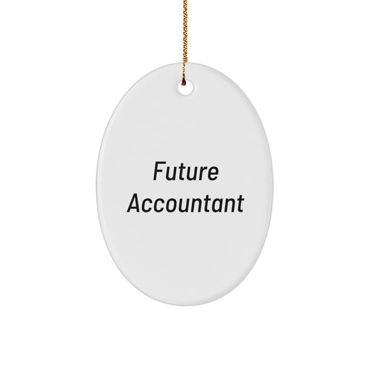 Funny Future Accountant Oval Ornament, Gifts from Family to Accountant Friends, Christmas Unique Gifts for Men, Oval Shaped MDF Wood - Image 1