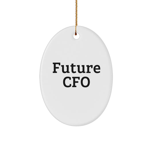 Funny CFO Gifts for Men, Oval Ornament Quote 'Future CFO' Christmas Unique Gifts from Friend to Family - Image 1