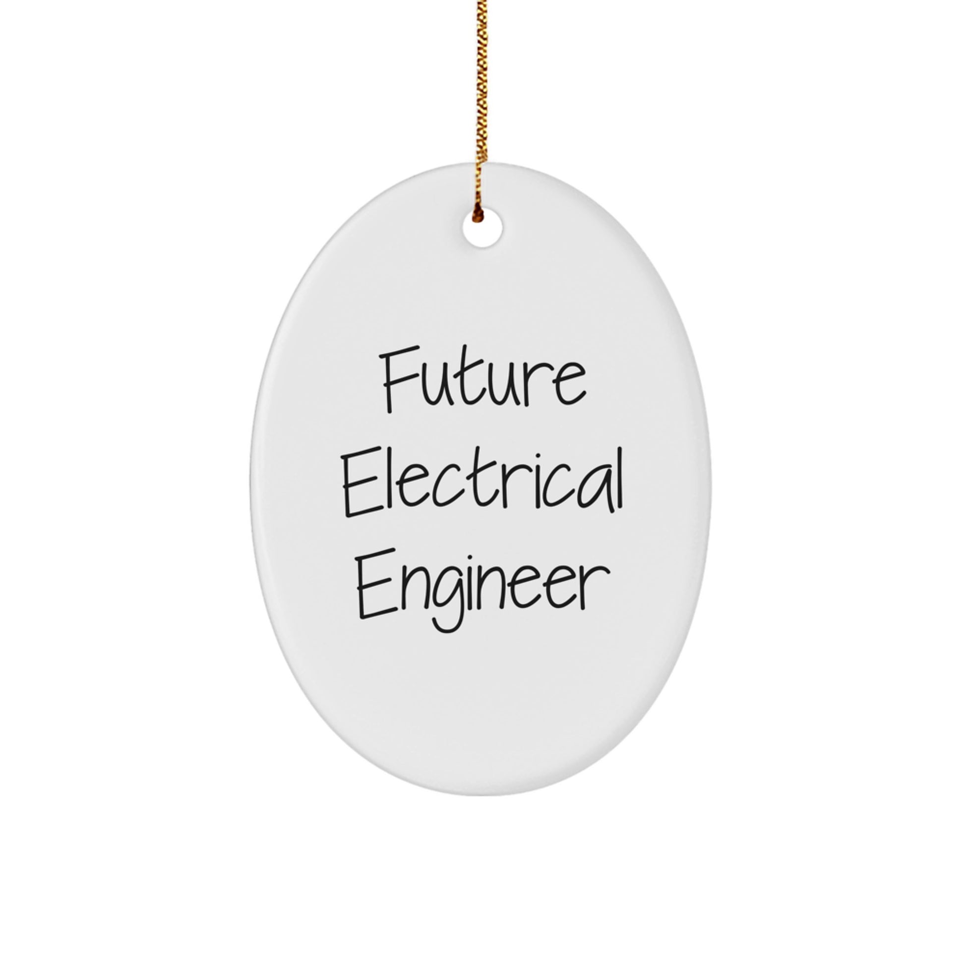 Funny Electrical Engineer Christmas Unique Gifts for Men Friends, Oval Ornament for Future Electrical Engineer, 'Future Electrical Engineer, It's a Shocking Career!' Oval Ornament - Image 1