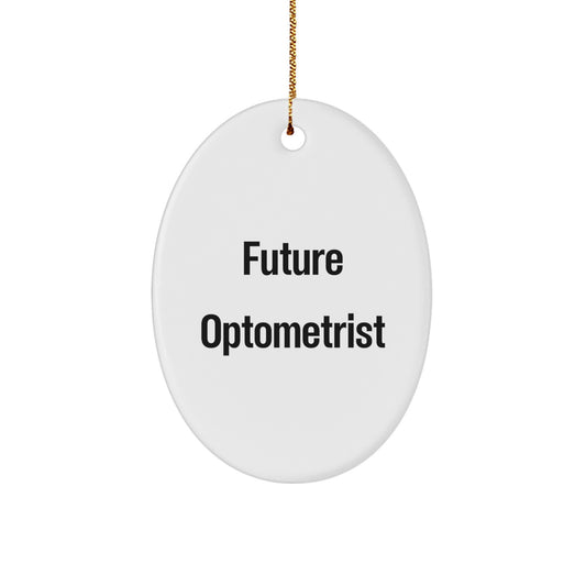 Funny Optometrist Gifts from Family - Future Optometrist Oval Ornament, Inspirational Quote, Christmas Unique Ornaments for Doctors - Image 1