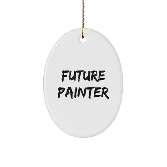 Painter Oval Ornament Future Painter Christmas Unique Gift for Her Present - Image 1