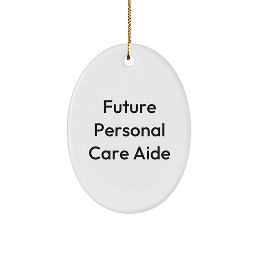 Gifts from Family to Future Personal Care Aide, Inspirational Oval Ornament for Christmas Unique Gifts, Personal Care Aide Enthusiast Present - Image 1