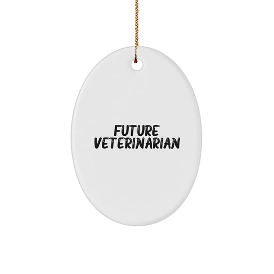Funny Future Veterinarian Oval Ornament Gifts from Family, Friends, Coworkers, or Men to Women, Men, Veterinarian, or Friends on Christmas Unique Gifts - Image 1