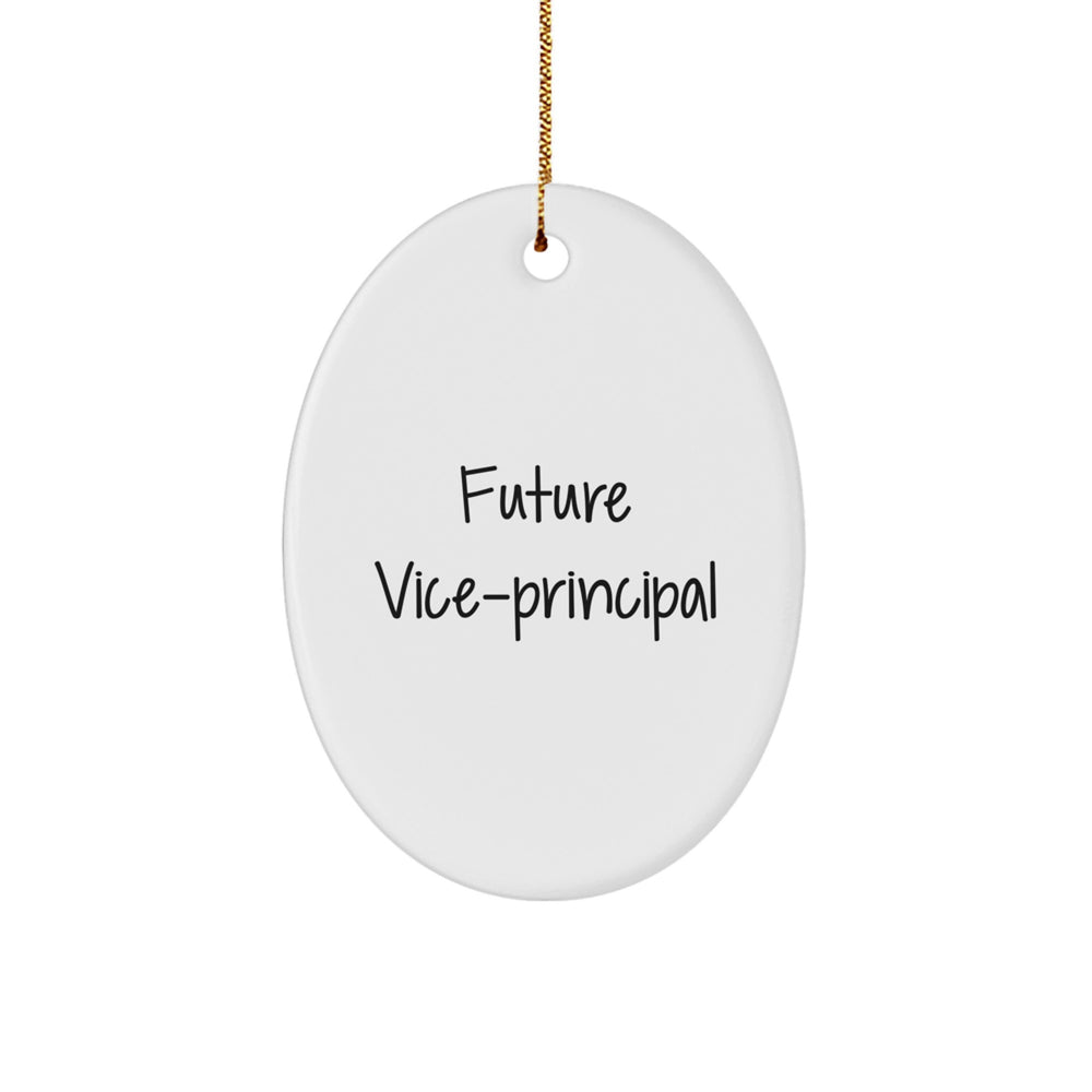 Funny Vice-principal Gifts from Men for Vice-principal Oval Ornament - Future Vice-principal Quote Christmas Unique Gifts - Image 1