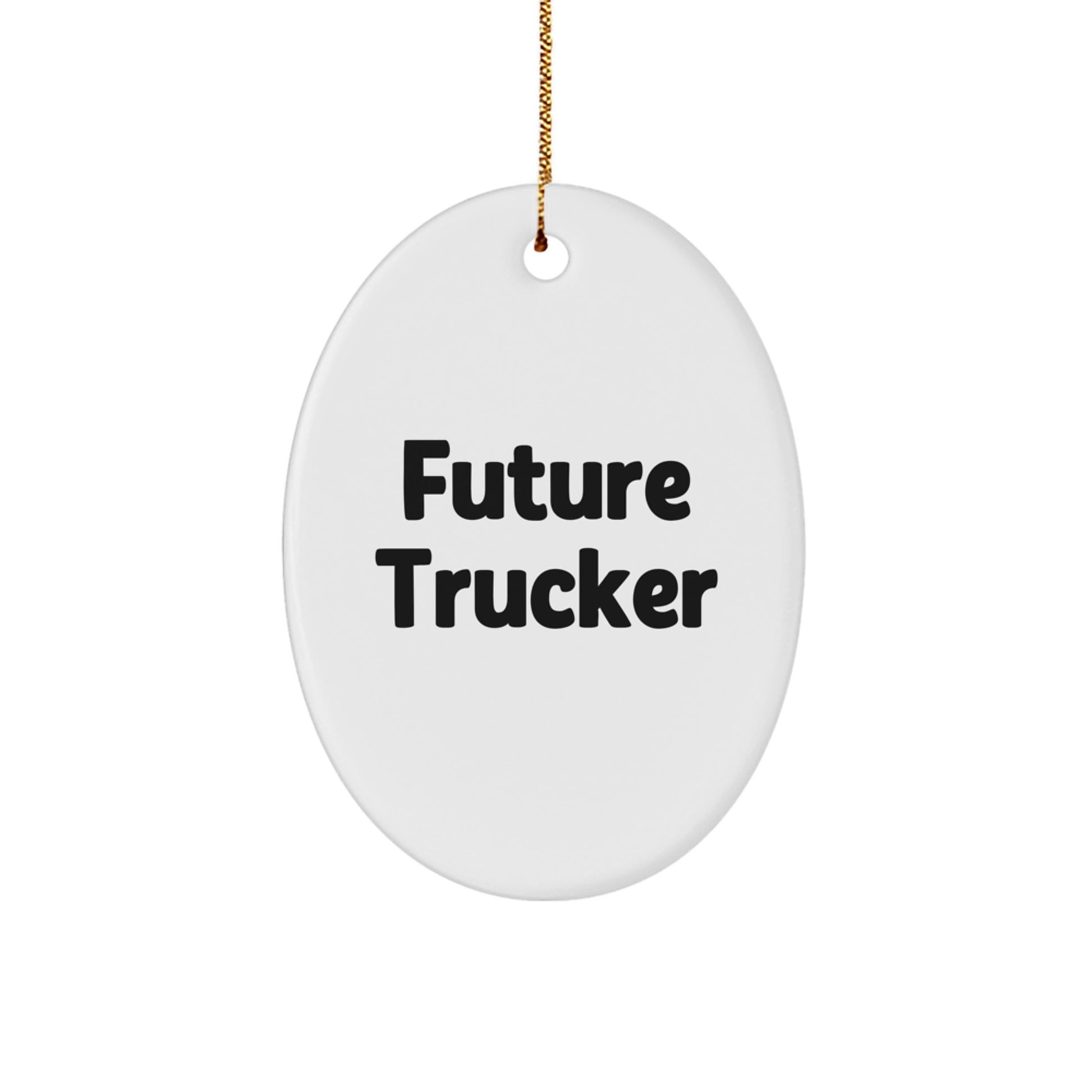 Playful Future Trucker Oval Christmas Ornament Novelty for Friends Gift - Image 1
