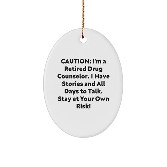 Funny Drug Counselor Oval Ornament Gifts from Men to Christmas Unique Gifts for Drug Counselor - Image 1