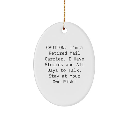 Funny Mail Carrier Quotes Christmas Oval Ornament Gifts from Friends Family to Mail Carrier - Image 1