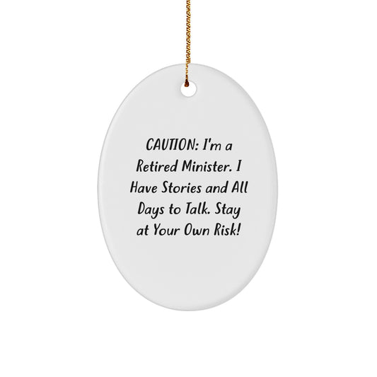 Funny Minister Gifts from Friends - Oval Ornament - Christmas Unique Gifts for Ministers - Image 1