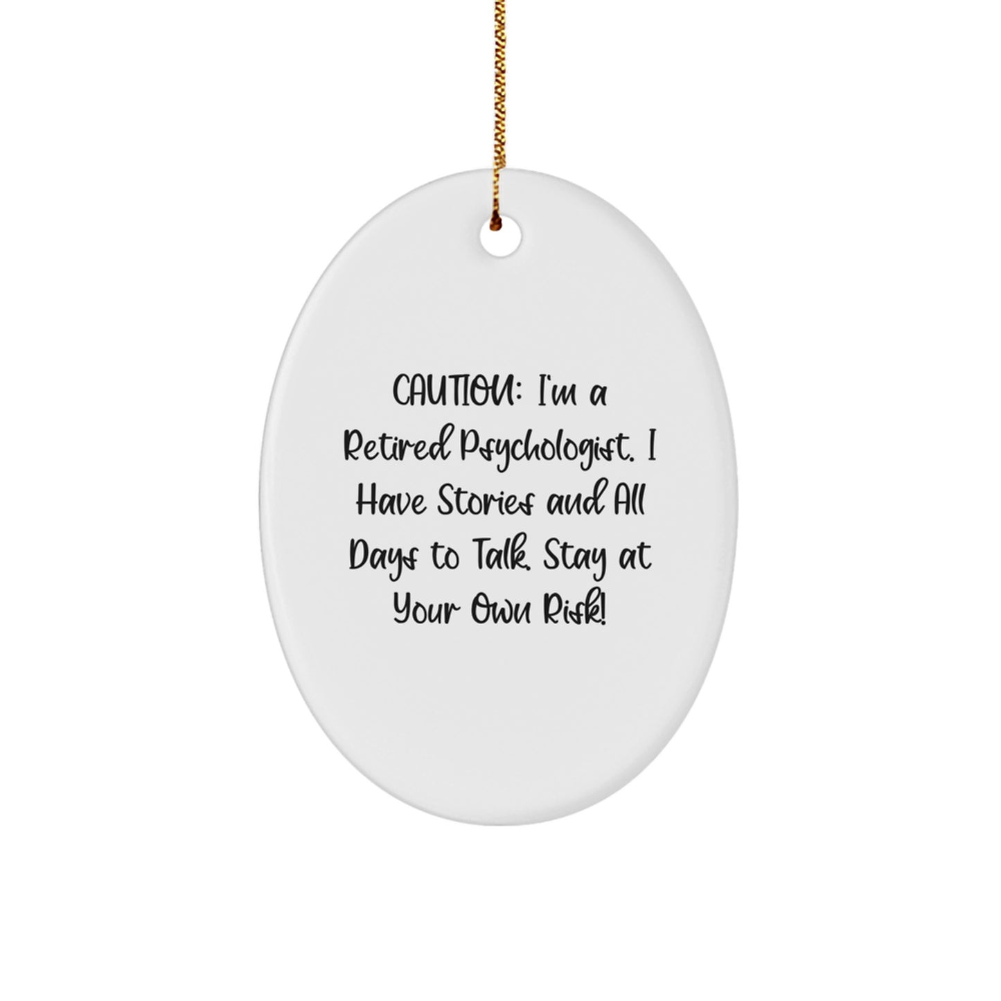 Psychologist Christmas Ornament for Him Keepsake With Caution Gift - Image 1