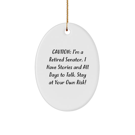 Funny Senator Oval Ornament, Gifts from Friends, Christmas Unique Gifts for Senator, Men, Women, Unique Senator Christmas Decorations - Image 1