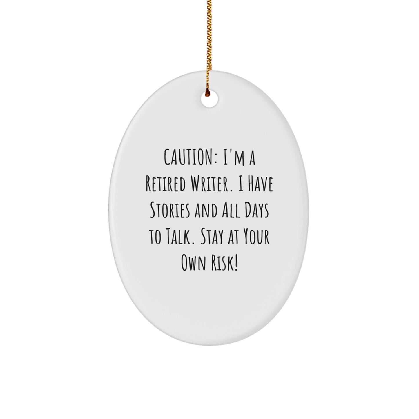 Funny Writer Oval Ornament Gifts from Men to Writers for Christmas Unique Presents - Image 1