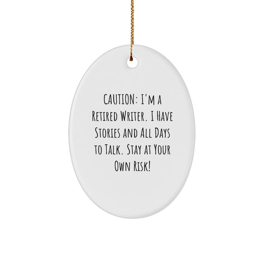 Funny Writer Oval Ornament Gifts from Men to Writers for Christmas Unique Presents - Image 1