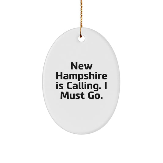 New Hampshire Oval Ornament Funny Gift from Friends for Men Women Family - Oval Ornament for Christmas Unique Gifts - Image 1