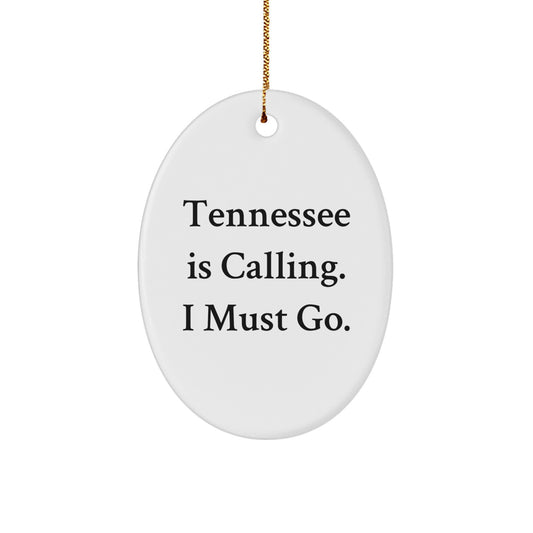 Tennessee Oval Ornament Funny Quote Gifts from Men to Family in Christmas Unique Ornaments - Image 1