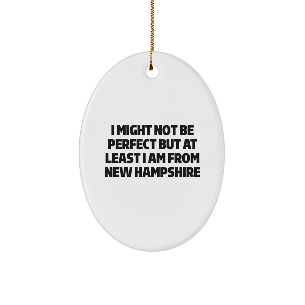 New Hampshire Oval Ornament Funny Quote Christmas Unique Gift for New Hampshire Lover from Family - Image 1