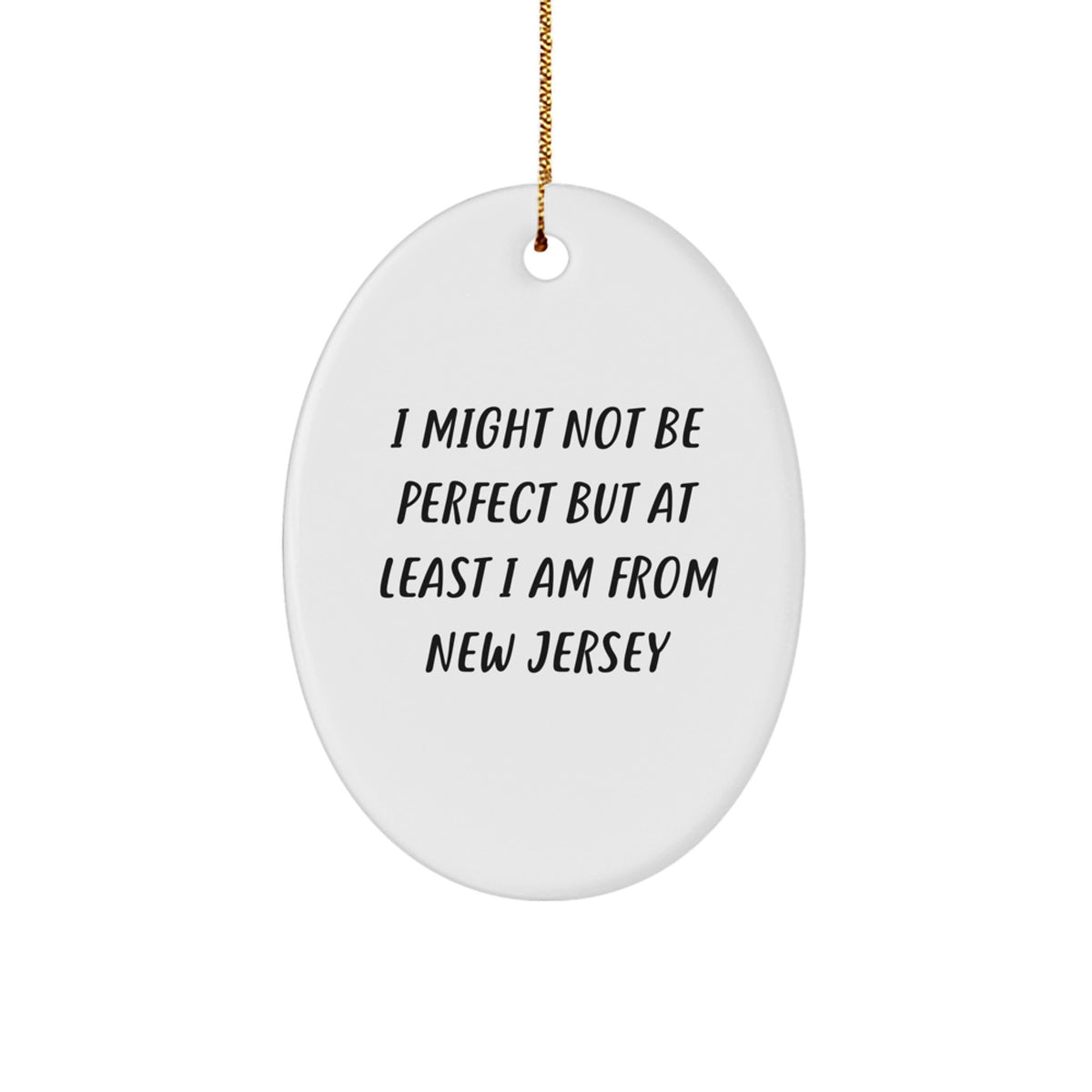 Funny New Jersey Oval Ornament Gifts from Men to Women for Christmas - Image 1