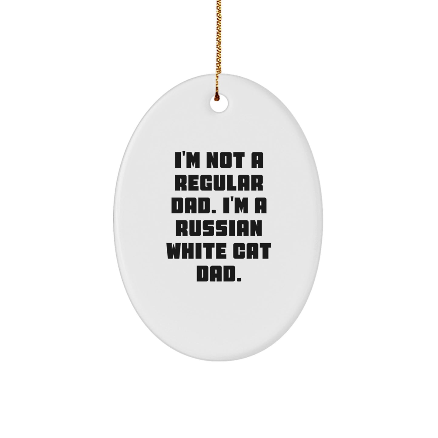 Christmas Unique Gift Russian White Cat Christmas Ornament for Her Present - Image 1