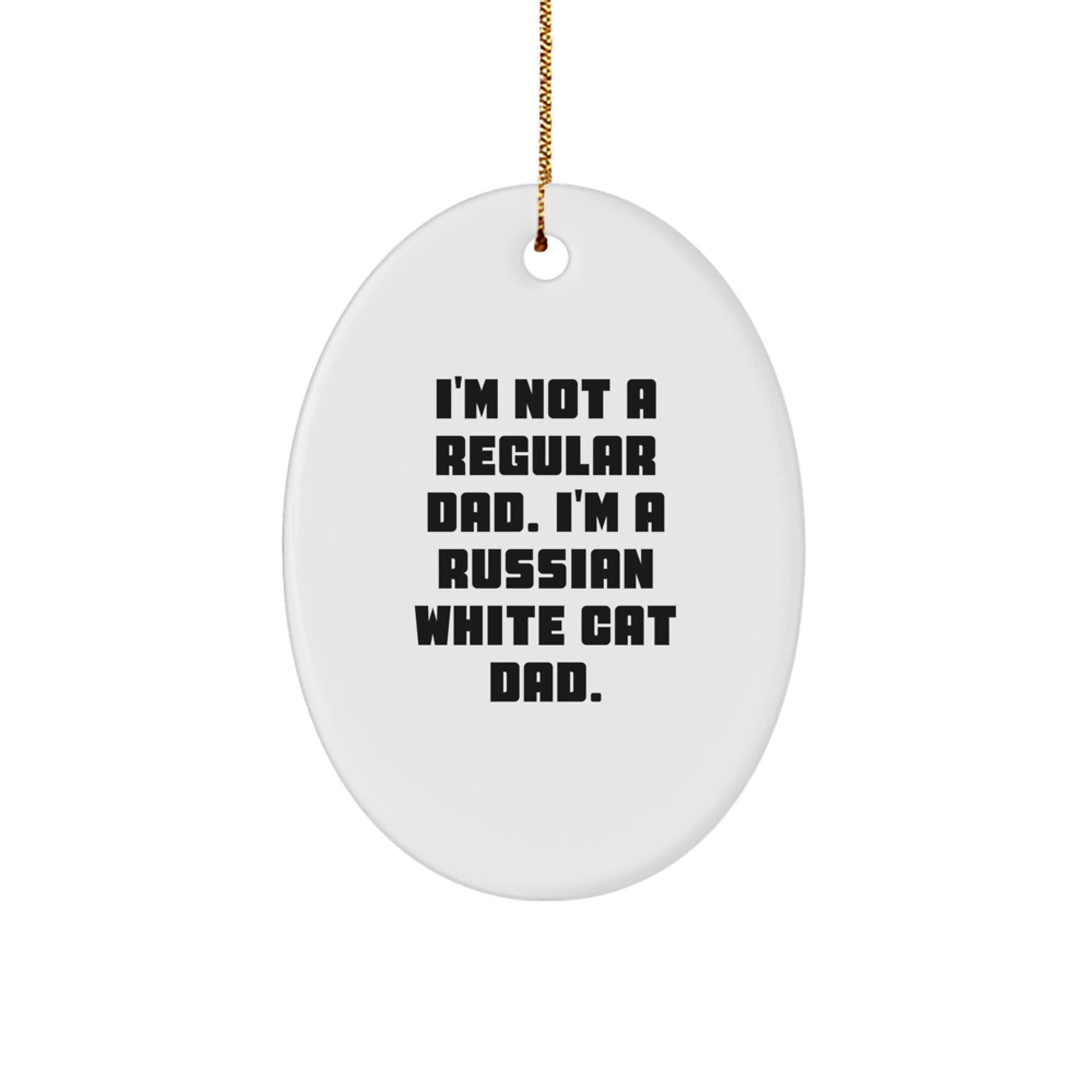 Christmas Unique Gift Russian White Cat Christmas Ornament for Her Present - Image 1