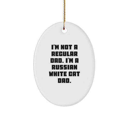 Christmas Unique Gift Russian White Cat Christmas Ornament for Her Present - Image 1