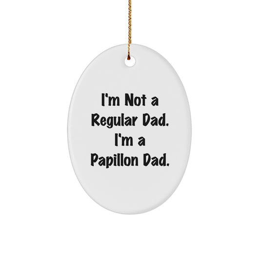 Papillon Dog Oval Ornaments Funny Christmas Unique Gifts for Dad from Men - Image 1