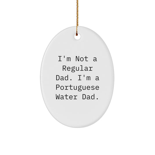 Funny Portuguese Water Dog Dad Gifts for Christmas - Oval Ornament - Image 1
