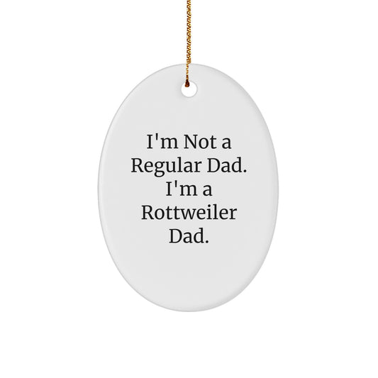 Funny Rottweiler Dad Oval Ornament Gifts for Men from Family for Christmas Unique Decorations - Image 1