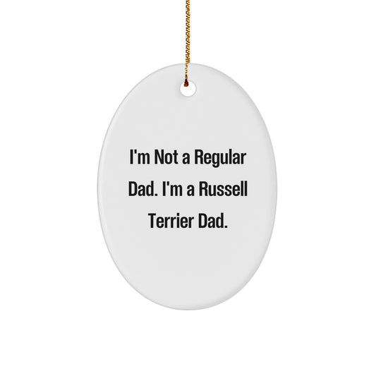 Russell Terrier Dog Oval Ornament Funny Christmas Unique Gift for Dad from Men, Unique Russell Terrier Dog Lover Gifts for Friends Family - Image 1