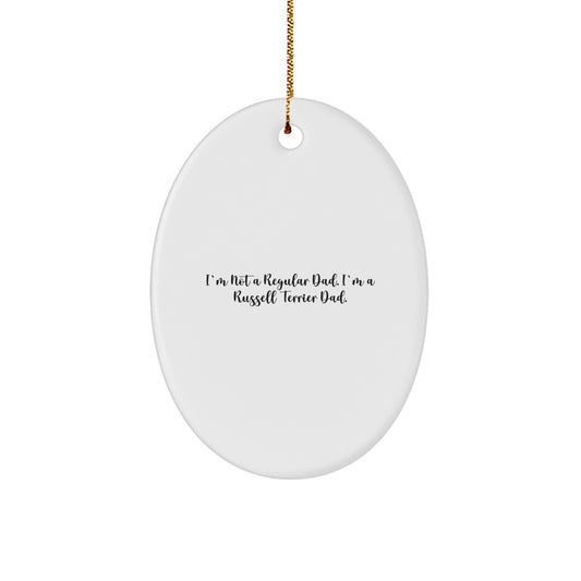 Funny Russell Terrier Dog Dad Oval Ornament, Gifts for Russell Terrier Dog Lovers from Men, Gifts from Friends for Christmas Unique Gifts - Image 1