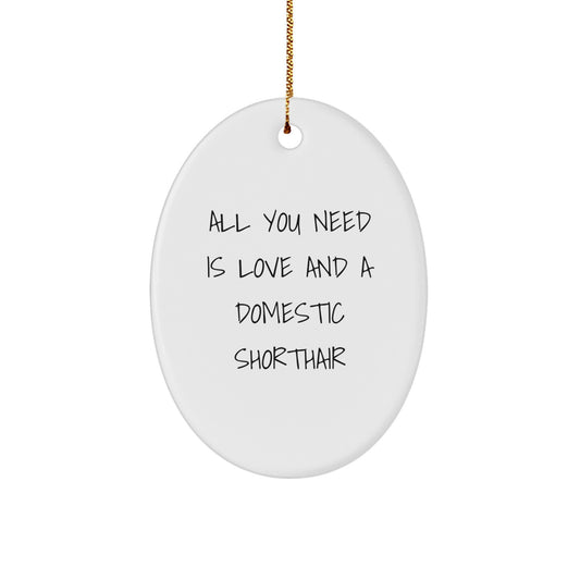 Playful Love Domestic Shorthair Christmas Ornament for Friends Gift - Image 1