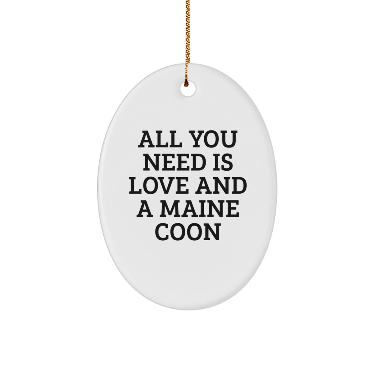 Christmas Unique Gift Oval Ornament for Her Maine Coon Love Present - Image 1