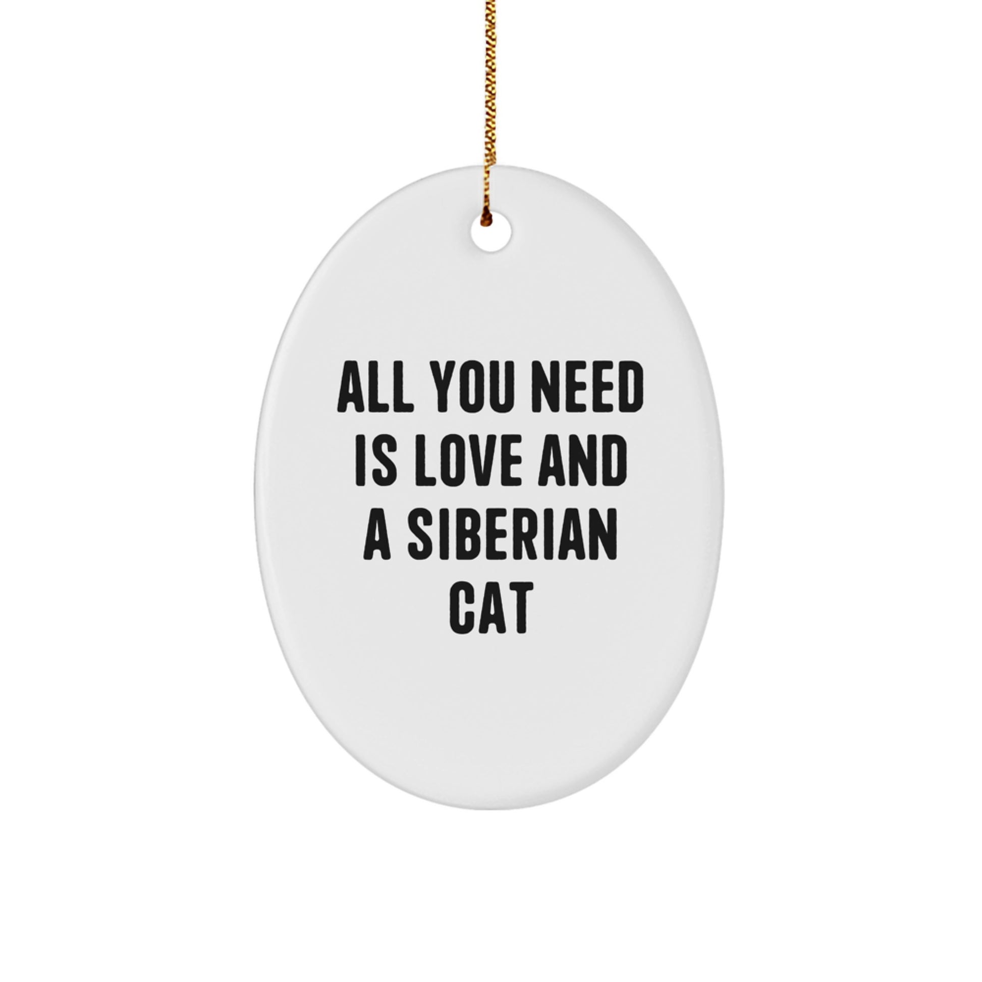Unique Siberian Cat Oval Ornament Gifts from Friends and Family for Christmas - Image 1
