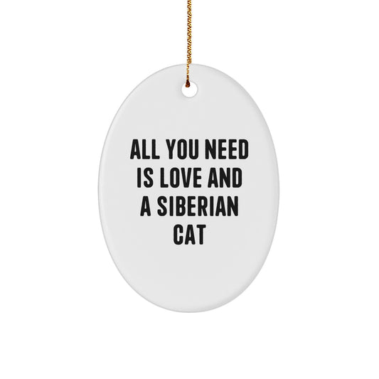 Unique Siberian Cat Oval Ornament Gifts from Friends and Family for Christmas - Image 1