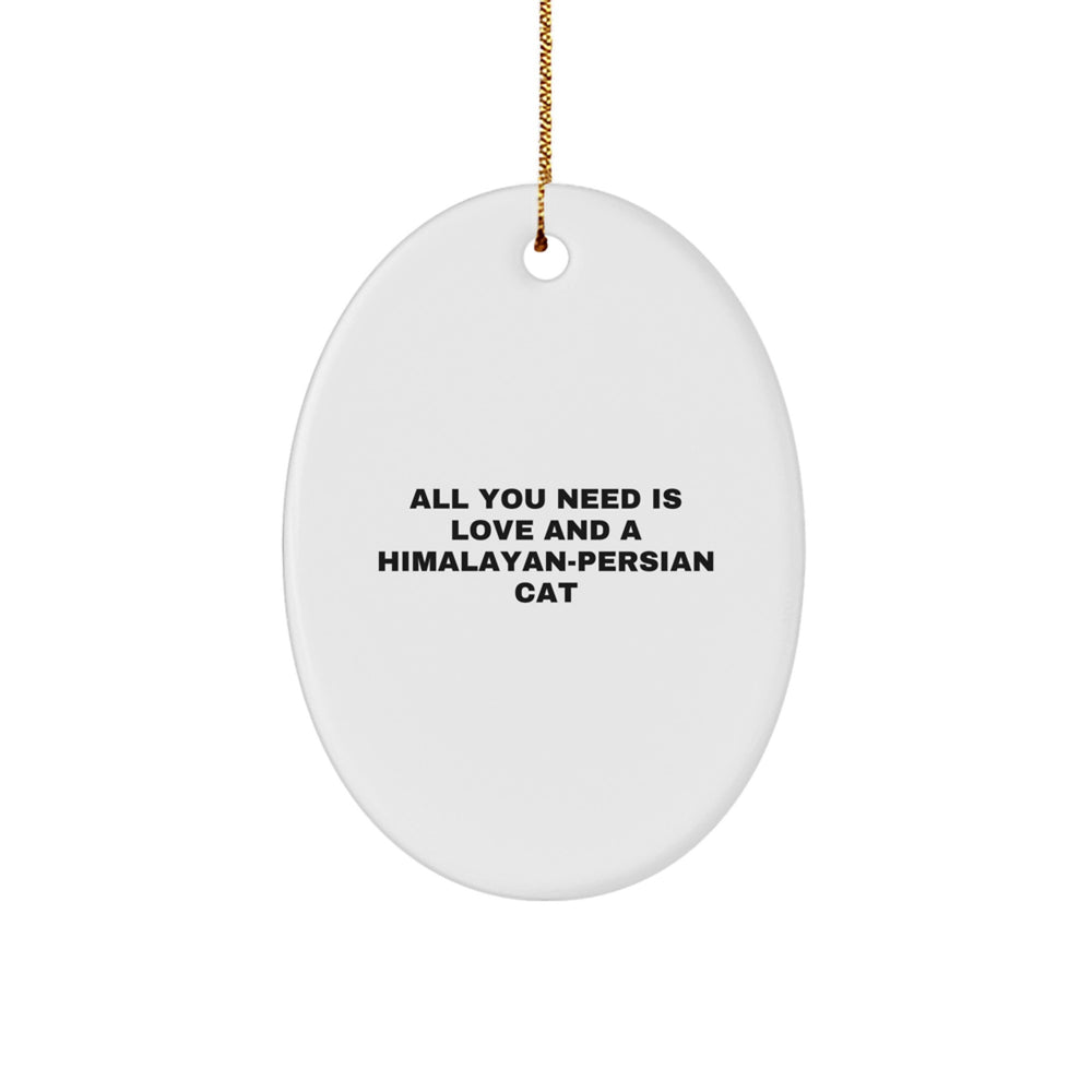 Funny Himalayan-Persian Cat Gifts from Men to Friends for Christmas Unique Decorations - Oval Ornament - Image 1