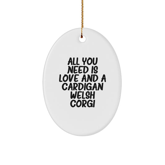 Cardigan Welsh Corgi Dog Oval Ornament Gifts from Friends for Men Women Family Christmas Unique Presents - Image 1