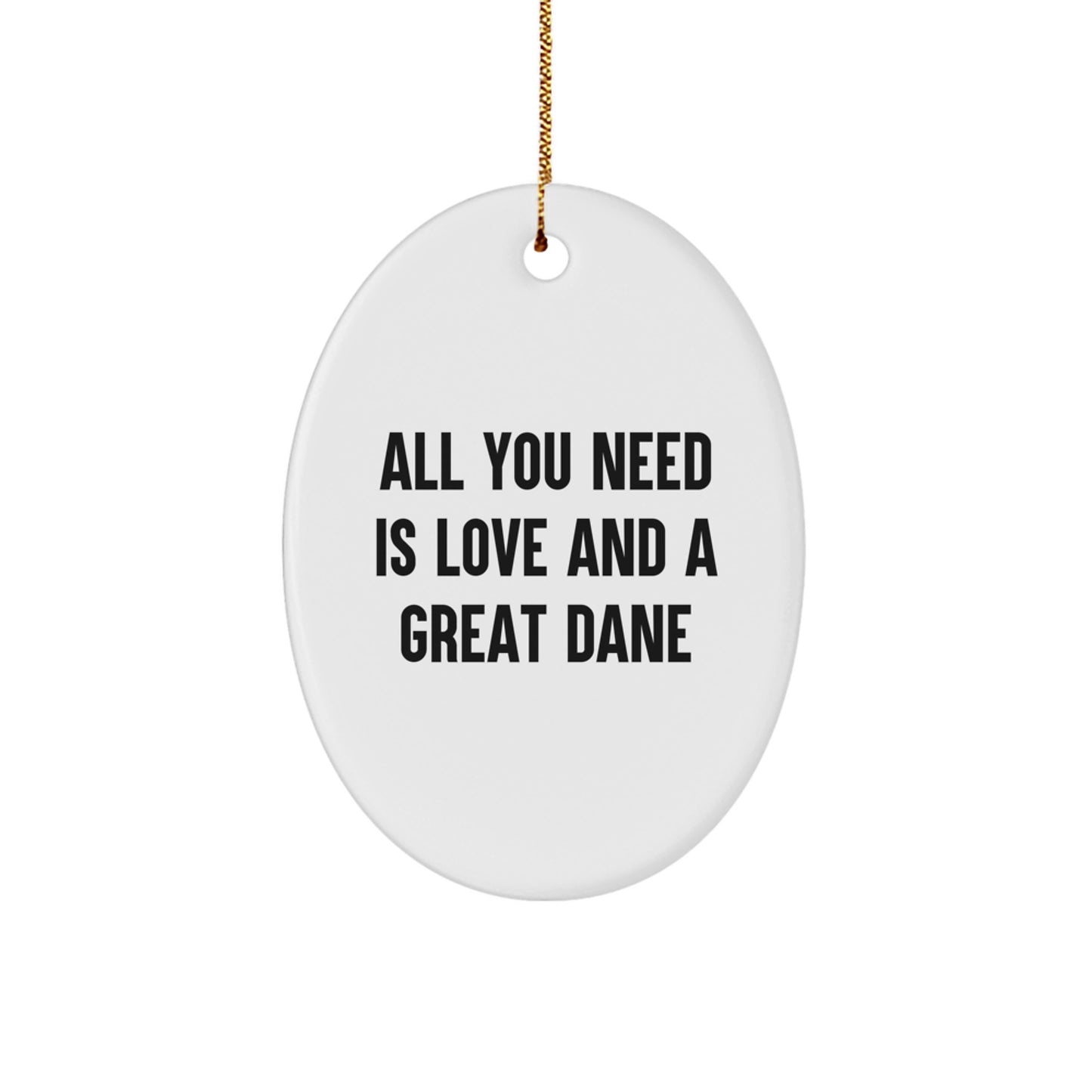 Funny Great Dane Dog Oval Ornament Gifts from Men to Family for Christmas - Image 1