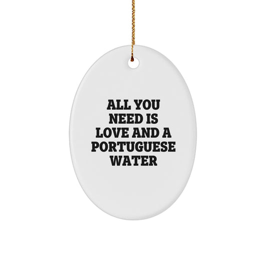Funny Portuguese Water Dog Christmas Unique Gifts from Friends, Oval Ornament with Inspirational Quote, Portuguese Water Dog Lover Decorations for Home - Image 1